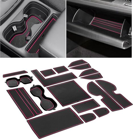 Cup Holder Insert Liners for Honda CRV Accessories 2023 2024 2025 2026 Center Console Door Pocket Slot Mats Non-Slip Anti Dust Pad Premium Custom Interior for Honda CR-V 18Pcs (Orange Trim) in Saudi Arabia