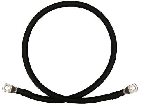 1/0 AWG 1/0 قياس واحد أسود 1 قدم مع 3/8 العروات كابلات عاكس بطارية النحاس النقي للطاقة الشمسية، RV، السيارات، السيارات البحرية، القارب in Kuwait