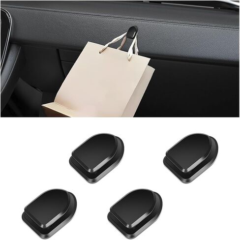 4PCS Car Dashboard Mini Hooks, Strong Self Adhesive Vehicle Hanging Hooks Stick on Dashboard, Multifuntional Sticky Hook Backseat Hanger for Key Mask Earphone Charging Cable in Saudi Arabia