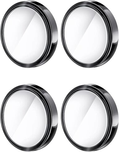 4 Pcs Blind Spot Mirrors 360 Degree Car Rear View Adjustable Wide View Angle Black Round Glass Convex Mirrors Adjustable with Frame for Car (Black,2 Inch) in Saudi Arabia