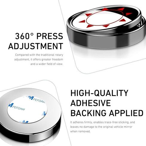4 Pcs Blind Spot Mirrors 360 Degree Car Rear View Adjustable Wide View Angle Black Round Glass Convex Mirrors Adjustable with Frame for Car (Black,2 Inch) in Saudi Arabia