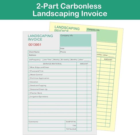 5 Packs Garden Service Invoice Book,2-Part Carbonless Garden Invoice Receipt Book, 5.7 X 8.3 inch Landscaping Invoice Book (50 Sets Each Pad) in Kuwait