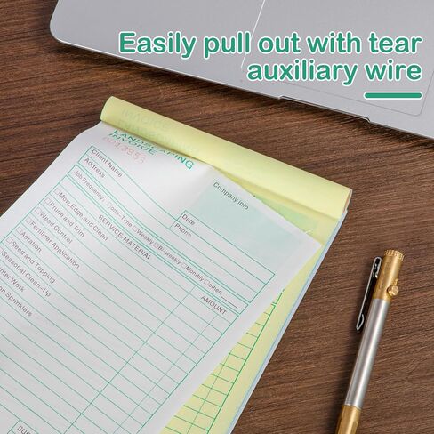 5 Packs Garden Service Invoice Book,2-Part Carbonless Garden Invoice Receipt Book, 5.7 X 8.3 inch Landscaping Invoice Book (50 Sets Each Pad) in Kuwait