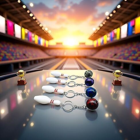 4 قطع سلاسل مفاتيح بولينج متعددة الألوان، سلاسل مفاتيح رياضية بولينج سحر محفظة حقيبة سحر هدايا الحفلات الرياضية (أحمر أخضر أزرق أرجواني) in Kuwait