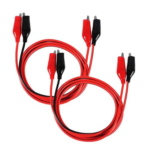 2 Groups Alligator Clips Electrical 1M Insulated Test Leads with Alligator Clips Stamping Double-Ended Jumper Wires for Electrical Testing Circuit Connection Experiment (Red & Black) in Saudi Arabia