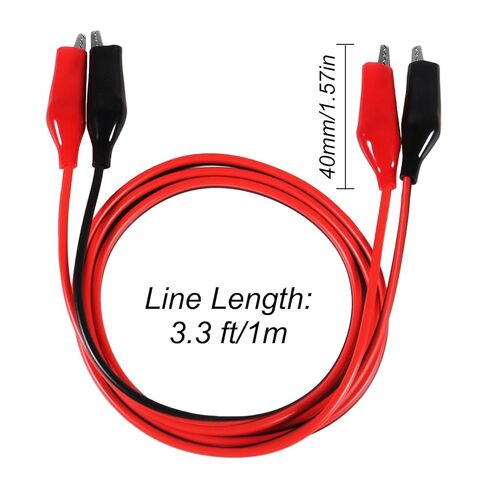 2 Groups Alligator Clips Electrical 1M Insulated Test Leads with Alligator Clips Stamping Double-Ended Jumper Wires for Electrical Testing Circuit Connection Experiment (Red & Black) in Saudi Arabia