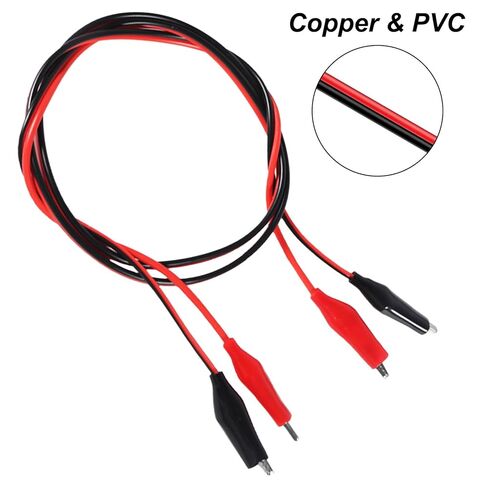 2 Groups Alligator Clips Electrical 1M Insulated Test Leads with Alligator Clips Stamping Double-Ended Jumper Wires for Electrical Testing Circuit Connection Experiment (Red & Black) in Saudi Arabia