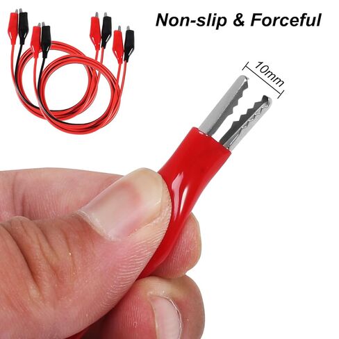 2 Groups Alligator Clips Electrical 1M Insulated Test Leads with Alligator Clips Stamping Double-Ended Jumper Wires for Electrical Testing Circuit Connection Experiment (Red & Black) in Saudi Arabia