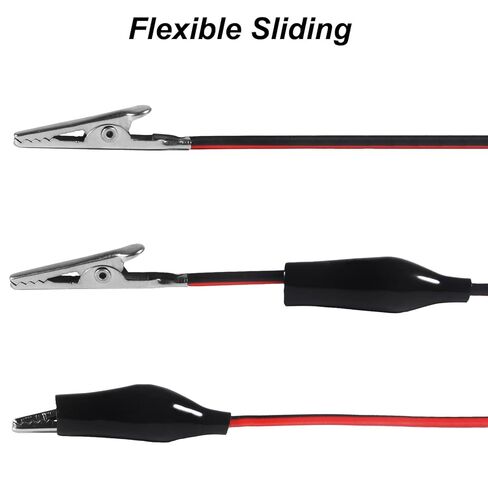 2 Groups Alligator Clips Electrical 1M Insulated Test Leads with Alligator Clips Stamping Double-Ended Jumper Wires for Electrical Testing Circuit Connection Experiment (Red & Black) in Saudi Arabia