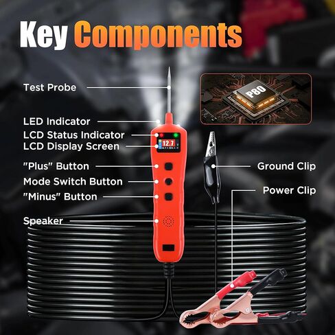 جهاز اختبار مسبار دائرة الطاقة، جهاز اختبار دائرة السيارات 9 فولت - 30 فولت، جهاز اختبار الصمامات الكهربائية للسيارات، جهاز اختبار الجهد الكهربي 0.3 فولت - 70 فولت لاختبار مقاومة الاستمرارية in Kuwait