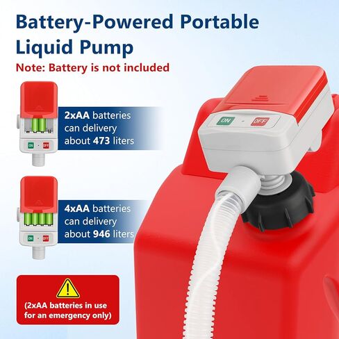 مضخة نقل الوقود مع مستشعر التوقف التلقائي -3.2 جالون في الدقيقة، 3 محولات خزان، مضخة وقود محمولة بخرطوم 51 بوصة تعمل بالبطارية، مضخة سائلة، مضخة نقل الغاز للبنزين والديزل والزيت (غير متضمنة) in Kuwait