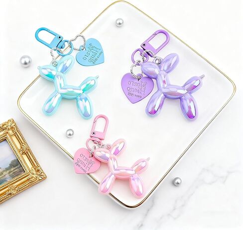 هلام بالون الكلب المفاتيح السائبة للنساء في سن المراهقة الفتيات حقيبة لطيفة سلسلة مفاتيح سحرية لحقيبة الظهر محفظة حقيبة يد حقيبة الكتب in Kuwait