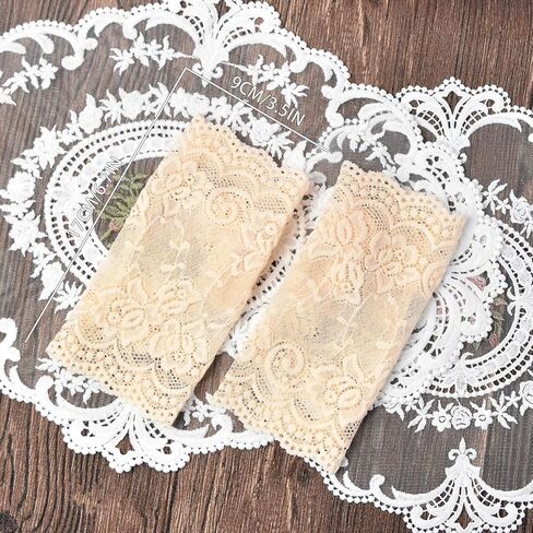 Women Lace Gloves Floral Pattern Short Glove for Wedding Prom Party Costume in Saudi Arabia