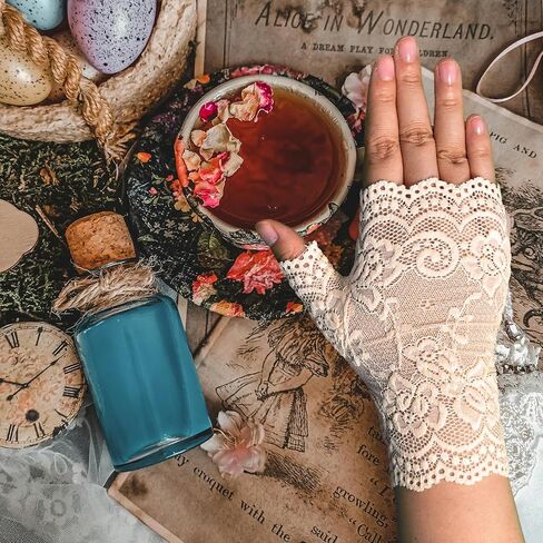 Women Lace Gloves Floral Pattern Short Glove for Wedding Prom Party Costume in Saudi Arabia