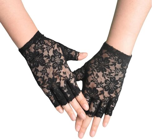 Women Lace Gloves Floral Pattern Short Glove for Wedding Prom Party Costume in Saudi Arabia