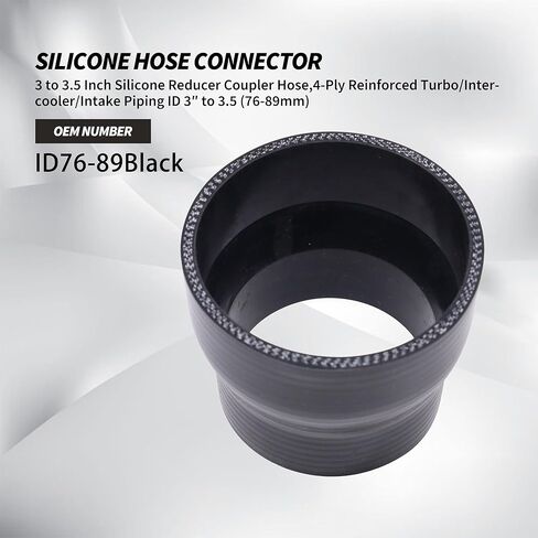 3 to 3.5 Inch Silicone Reducer Coupler Hose, 4-Ply Reinforced Turbo/Intercooler/Intake Piping ID 3″ to 3.5 (76-89mm) Compatible with 3"-3.5“ turbo inlet/outlets in Saudi Arabia