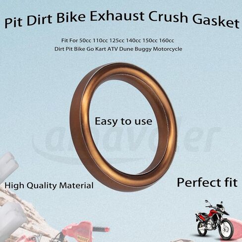 10 Pcs Pit Dirt Bike Exhaust Crush Gasket 32x24.5mm Aftermarket Replacement Parts Fit for 50cc 110cc 125cc 140cc 150cc 160cc Dirt Pit Bike Go Kart ATV Dune Buggy Motorcycle. in Saudi Arabia