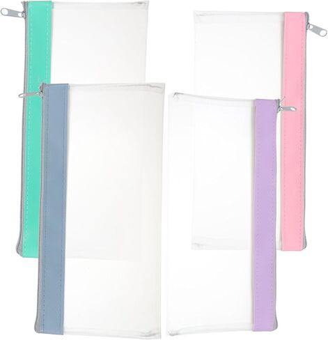 4Pcs Transparent Money Pouch Zippered Storage for Cash Checks Envelopes Versatile and Secure Bank Bag for Personal Business and Travel Use in Saudi Arabia