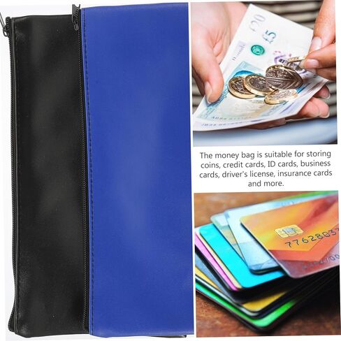 2Pcs Zippered Money Bag Portable Travel Pouch for Cash Cosmetics Toiletries Durable Multifunctional Storage in Saudi Arabia
