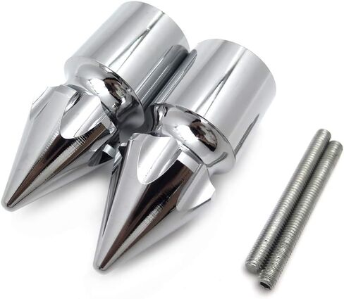 HONGK- Ultimate Chrome Spike Bar Ends Compatible with 1999-2014 Hayabusa Gsxr 1300 R [B01C0SYYWE] in Saudi Arabia