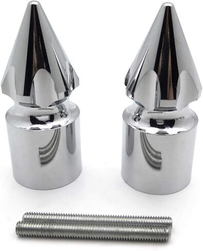 HONGK- Ultimate Chrome Spike Bar Ends Compatible with 1999-2014 Hayabusa Gsxr 1300 R [B01C0SYYWE] in Saudi Arabia