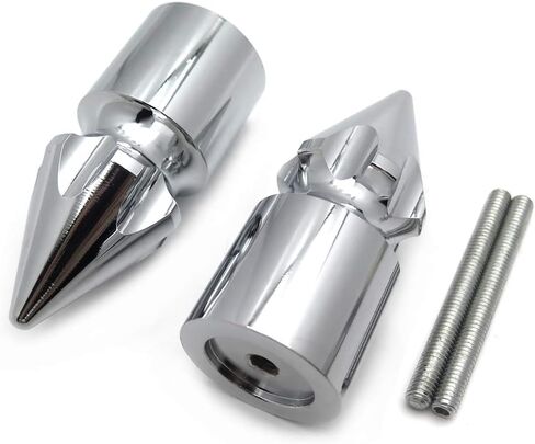 HONGK- Ultimate Chrome Spike Bar Ends Compatible with 1999-2014 Hayabusa Gsxr 1300 R [B01C0SYYWE] in Saudi Arabia