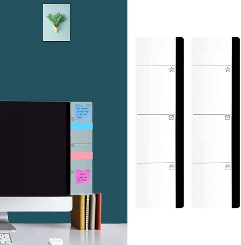 2pcs Computer Monitor Note Board, Multi-Function Message Board Computer Monitor Side Panel Transparent Acrylic Monitor Side Panel Sticky Notes Reminder for Office Home Desktop (Left and Right) in Saudi Arabia