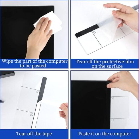 2pcs Computer Monitor Note Board, Multi-Function Message Board Computer Monitor Side Panel Transparent Acrylic Monitor Side Panel Sticky Notes Reminder for Office Home Desktop (Left and Right) in Saudi Arabia