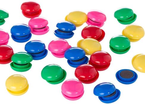80 Pack Round Plastic Covered Magnetic Buttons,20 mm Notice Board Planning Magnets for Home Schools Offices in Saudi Arabia