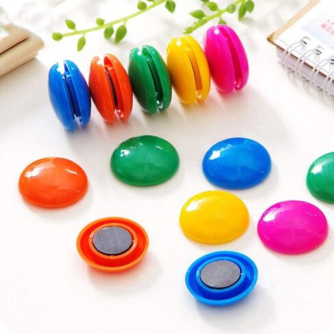 80 Pack Round Plastic Covered Magnetic Buttons,20 mm Notice Board Planning Magnets for Home Schools Offices in Saudi Arabia