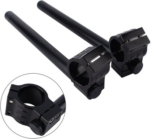 Separate Handle Bar, 1Pair Universal 41mm Motorcycle CNC Separate Handle Bar Adjustable Clip on Handlebar for 41mm Forks in Kuwait
