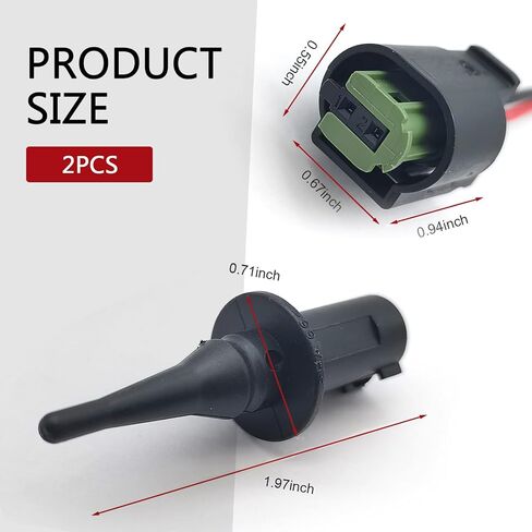 2 PCS Car Outdoor Temperature Sensor, Outer Ambient Air Temperature Sensor and Plug Kit, Replacement OEM# 0075421318 0005428418 5S11829, Compatible with Select Benz Models (Black) in Saudi Arabia