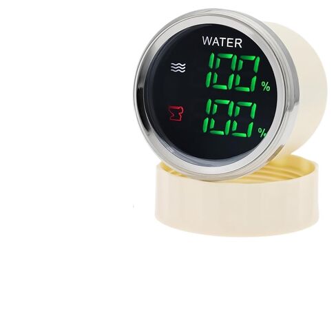 Custom Waterproof 52mm Dual Gauge 2 in 1 Multifunction Gauges Fuel Level Water Level Meter HTG Sewage Gauge Volt for Boat Yacht(Dark Grey) in Saudi Arabia