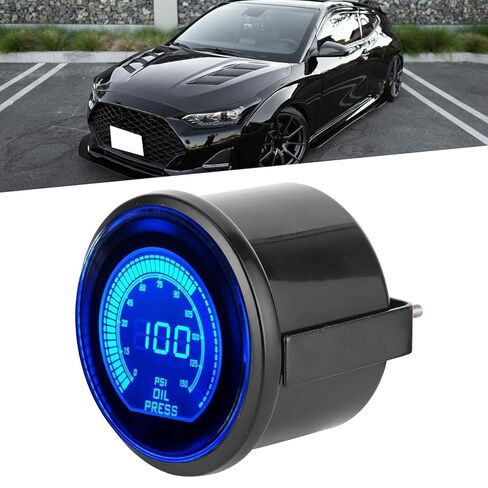 52mm Oil Pressure Gauge, EVO Series 0-150 PSI Universal 12V Gauge with Sensor, Dual Color Backlit LED for Car Truck Motorcycle, High Accuracy Mechanical Style Gauge, Easy Read Dial in Saudi Arabia