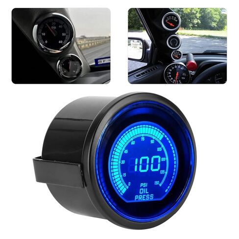 52mm Oil Pressure Gauge, EVO Series 0-150 PSI Universal 12V Gauge with Sensor, Dual Color Backlit LED for Car Truck Motorcycle, High Accuracy Mechanical Style Gauge, Easy Read Dial in Saudi Arabia
