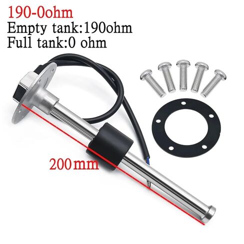 Custom 190-0ohm 52mm Car Boat Fuel Level Gauge Water Level Meter with 7 Colors LED for Fuel Level Sender Unit Water Level Sensor(400mm 190-0ohm) in Saudi Arabia