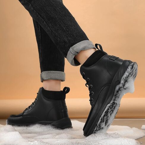Non Slip Work Boots for Men Slip Resistant Work Shoes for Men Waterproof Leather Boot for Restaurant Food Service Kitchen Zapatos de Trabajo para Hombres Slip On Comfortable Walking Shoes in Saudi Arabia