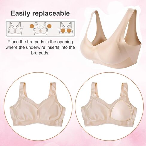 12 Pairs Sports Bra Pads Inserts, Removable Triangle Bra Insert Pads, Thin Pad for Bras Bathing Suit Inserts (Skin, Black, White) in Saudi Arabia