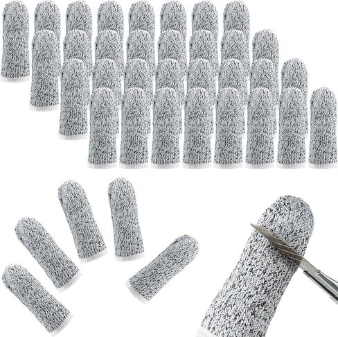 Honoson 40 Pieces Cut Resistant Finger Cots Finger Sleeves Cut Protection Sleeves Thumb Finger Protectors Guards Reusable for Kitchen Work Sculpture in Saudi Arabia