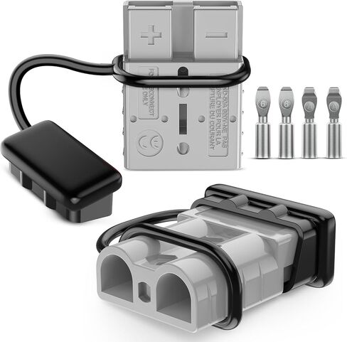 Nilight Anderson موصل 120AMP ​​4AWG Anderson Plug 12V-36V بطارية توصيل سريع/فصل سلك تسخير المقابس مجموعة موصلات لـ 4 كابلات قياس السيارة البحرية ATV مقطورة سحب ونش المحرك 2 حزمة رمادي in Saudi Arabia