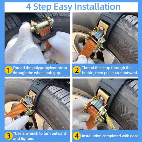 6 Pack Universal Tire Chains,Emergency Portable Snow Chains Suitable for Car, Truck, and SUV, Zip Tie Tire Chains, Adjustable Thickened Snow Tyre Chains for Tire Widths 165-265mm (6 Pack Yellow) in Saudi Arabia