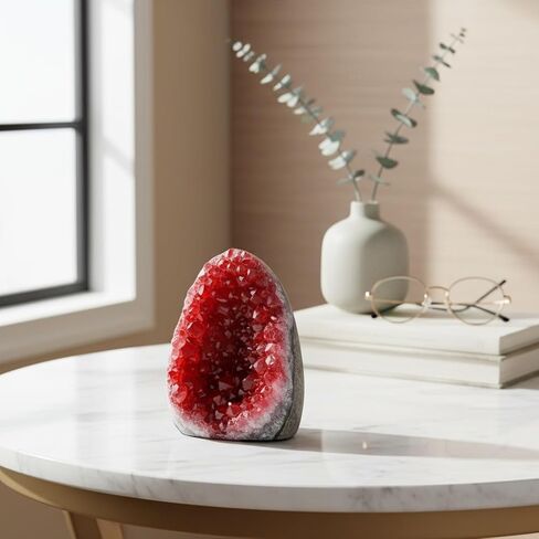 Natural Crystal Geode Clusters - 0.22-0.88lb Colorful Quartz and Amethyst for Home & Office Decor, Perfect Christmas & Valentine's Gift, Crystal Collection (Wine Red, 0.22-0.44lb) in Saudi Arabia