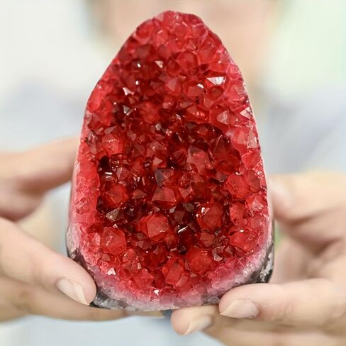 Natural Crystal Geode Clusters - 0.22-0.88lb Colorful Quartz and Amethyst for Home & Office Decor, Perfect Christmas & Valentine's Gift, Crystal Collection (Wine Red, 0.22-0.44lb) in Saudi Arabia