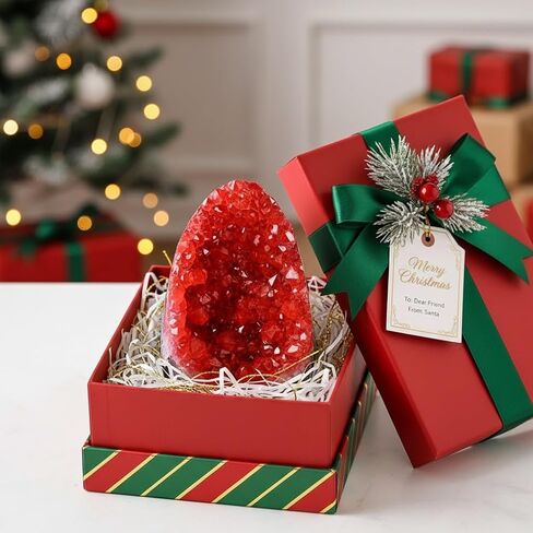 Natural Crystal Geode Clusters - 0.22-0.88lb Colorful Quartz and Amethyst for Home & Office Decor, Perfect Christmas & Valentine's Gift, Crystal Collection (Wine Red, 0.22-0.44lb) in Saudi Arabia