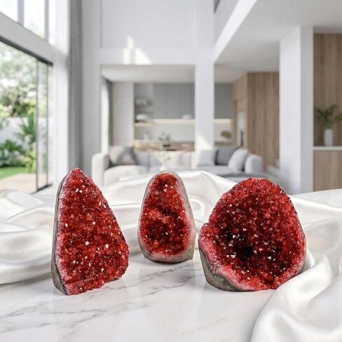 Natural Crystal Geode Clusters - 0.22-0.88lb Colorful Quartz and Amethyst for Home & Office Decor, Perfect Christmas & Valentine's Gift, Crystal Collection (Wine Red, 0.22-0.44lb) in Saudi Arabia