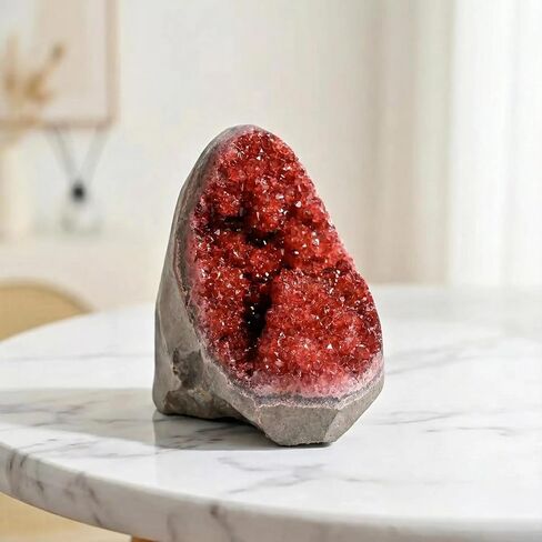 Natural Crystal Geode Clusters - 0.22-0.88lb Colorful Quartz and Amethyst for Home & Office Decor, Perfect Christmas & Valentine's Gift, Crystal Collection (Wine Red, 0.22-0.44lb) in Saudi Arabia