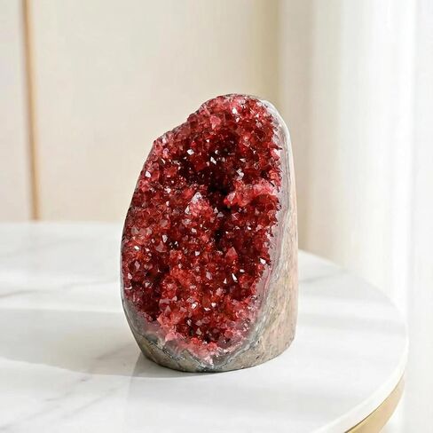 Natural Crystal Geode Clusters - 0.22-0.88lb Colorful Quartz and Amethyst for Home & Office Decor, Perfect Christmas & Valentine's Gift, Crystal Collection (Wine Red, 0.22-0.44lb) in Saudi Arabia