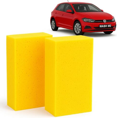 2-Pack Car Wash Sponges - Large Sponges, Extra Thick for All-Purpose Cleaning, Non-Scratch, Ideal for Vehicle Washing, Equipment Cleaning, Boat Cleaning, Rectangle in Saudi Arabia
