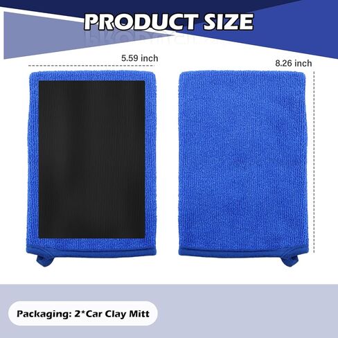 2PCS Car Clay Mitt Auto Detailing,Anti-Scratch Soft Clay Bar Mit for Car Surface Detailing,Reusable Clays Mitt for Cars Detailings as Clays Towel for Paint,Glass,Metal in Saudi Arabia
