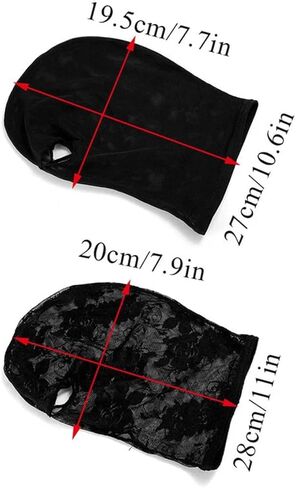 GK-O Unisex Lace Full Face Hood Mask with Open Eyes & Mouth 2 Pack Black Mesh Headgear for Cosplay Costume Parties Halloween Stage Performance in Saudi Arabia